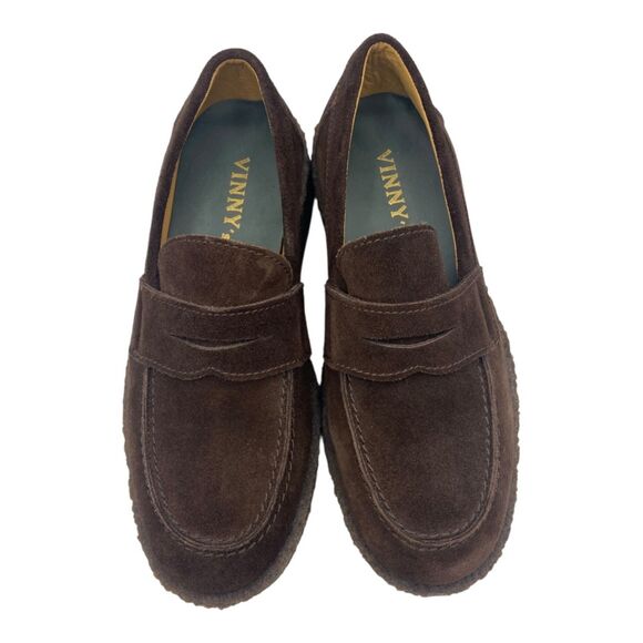 Vinny's Yardee Creeper Loafer Crepe Sole Brown Suede Size 38 Men's - Picture 1 of 8